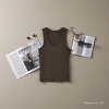 A simple and comfortable sleeveless halter top for women wearing dopamine on the outside and a halter top inside 100154739 Application Scenario